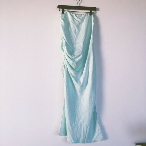 L’Academie The Marion Midi Skirt Mint Green Side M - Picture 5 of 7